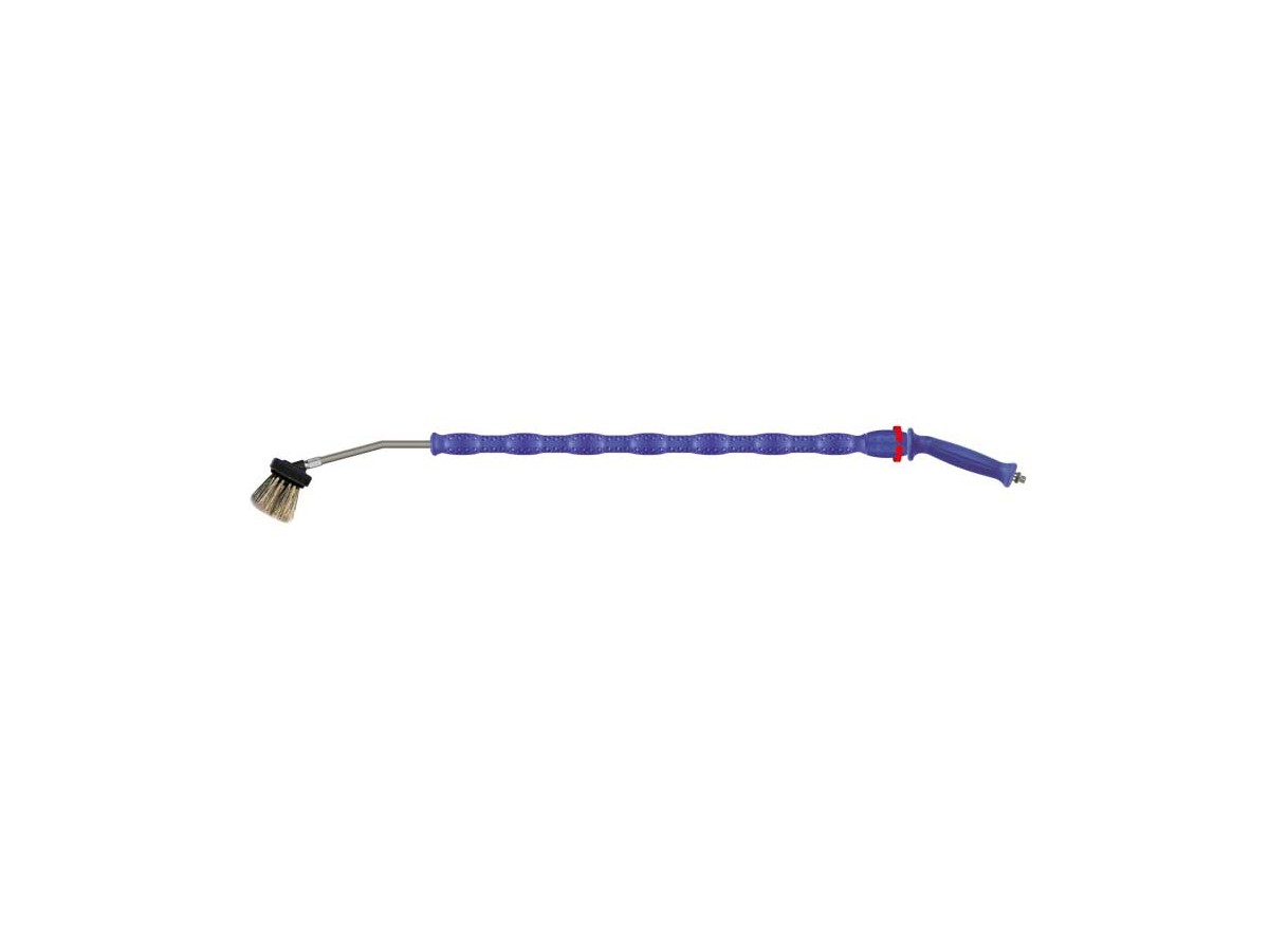 Waschbürstenlanze 900 mm, 15° gebogen, blau, mit Drehgelenk und Handgriff