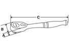 Gelenk-Ratsche 3/8" mit Kunststoffgriff