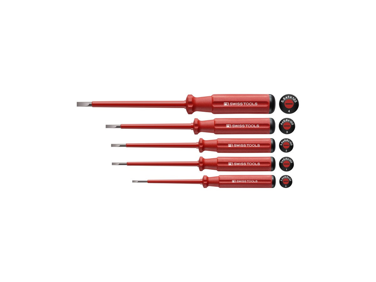 Jeu tournevis 1000 V PB 5538 ElectroTool - Grandeurs 0 - 4