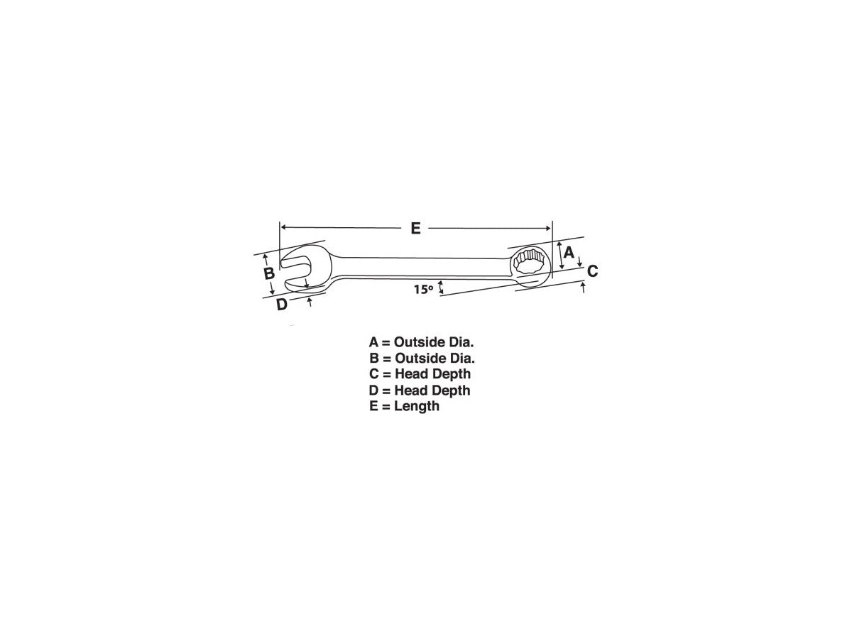 Clé à fourche métrique Midget Flank Drive® 6 points de 5 mm
