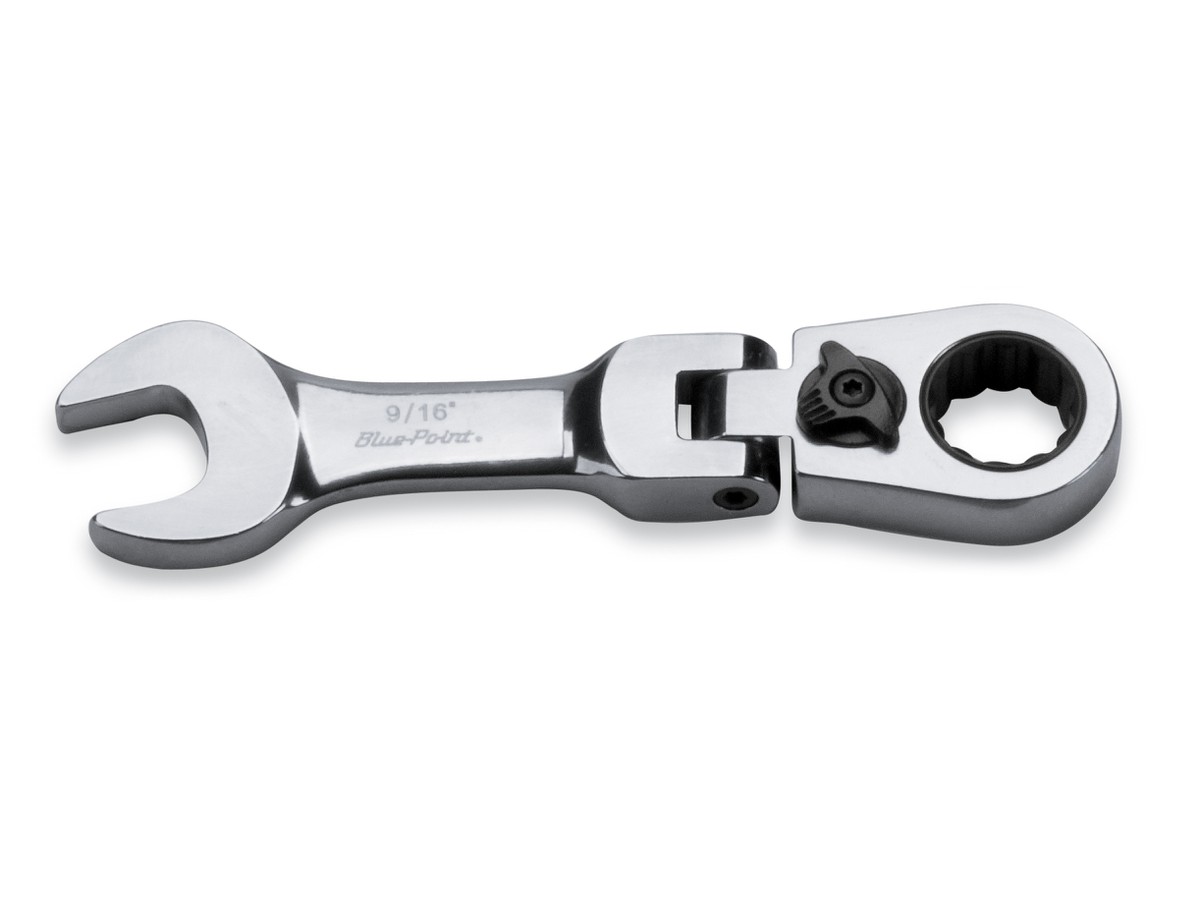 Clé à cliquet à extrémité ouverte courte 9/16" tête flexible
