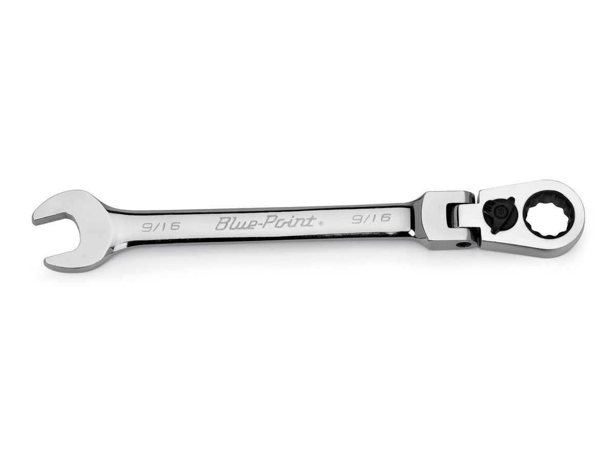 Ratschen-Gabelschüssel, 15° offset 9/16" flexibler Kopf
