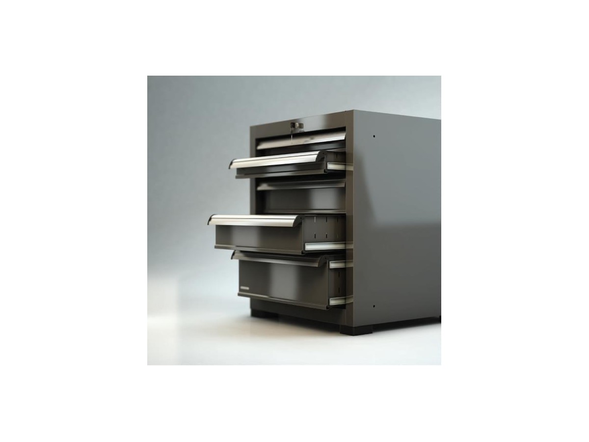 Einzel-Schubladen-Modul lang mit 3 Schubladen der Serie 90