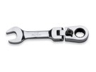 Clé à cliquet à extrémité ouverte courte 7/16" tête flexible