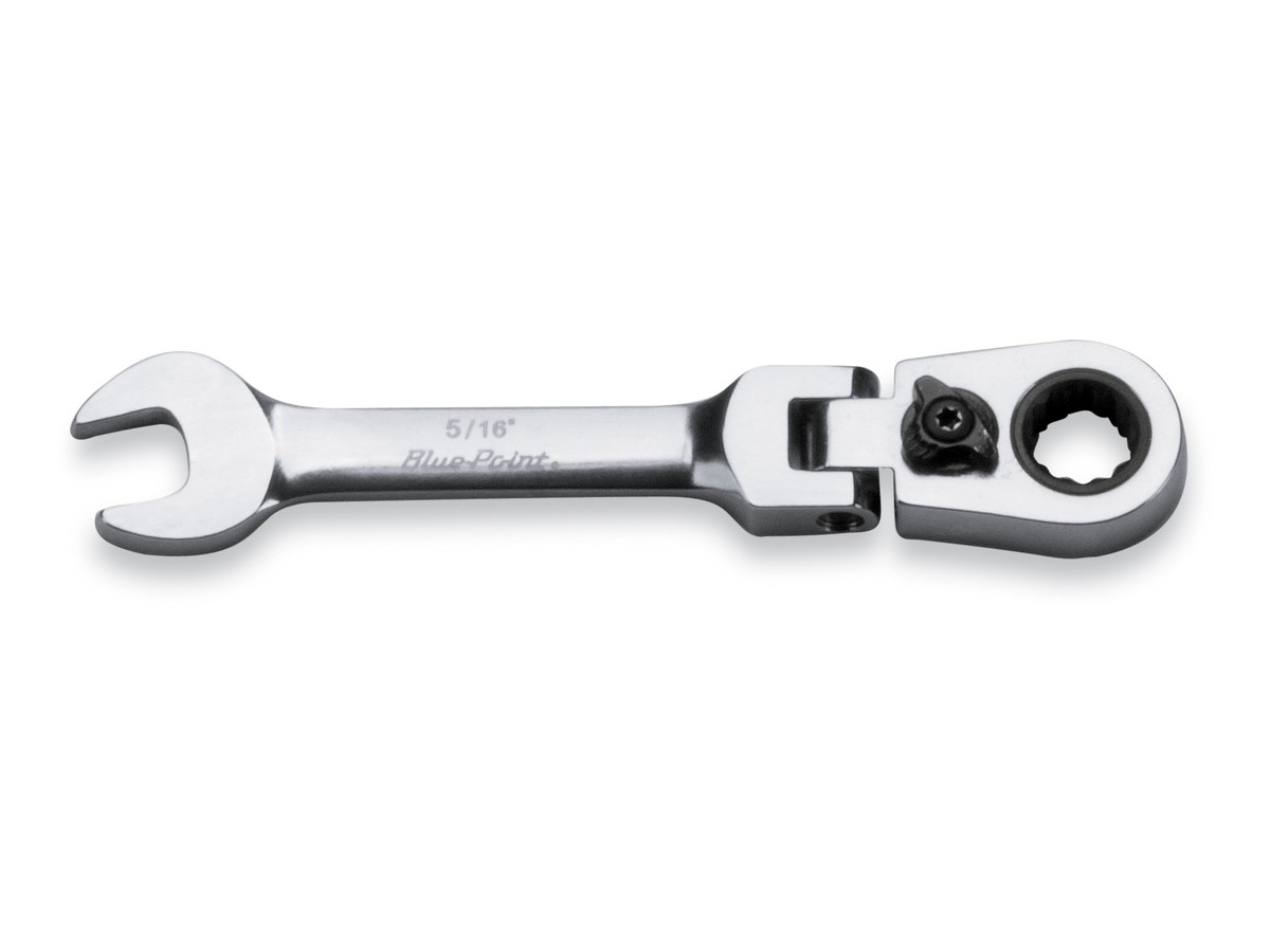 Ratschen-Gabelschlüssel kurz  5/16" mit flexiblem Kopf