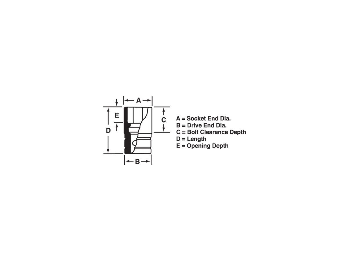 Stecknuss halbtief Flank Drive® 6-kant metrisch 1/4" 11 mm