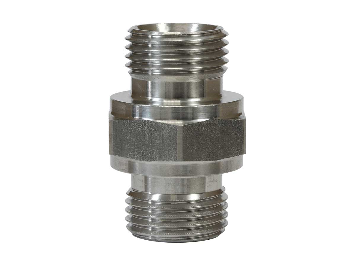 Sechskantnippel 3/8" AG 60° Edelstahl