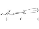 Outil pour panneaux de porte avec poignée souple Longueur de 20 po
