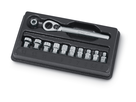Low Profile Ratchet/ Socket Set 5-13 mm 12 pc 1/4" Drive 6-Point Metric Flank Drive® Low Profile Ratchet/ Socket Set (5-13 mm)