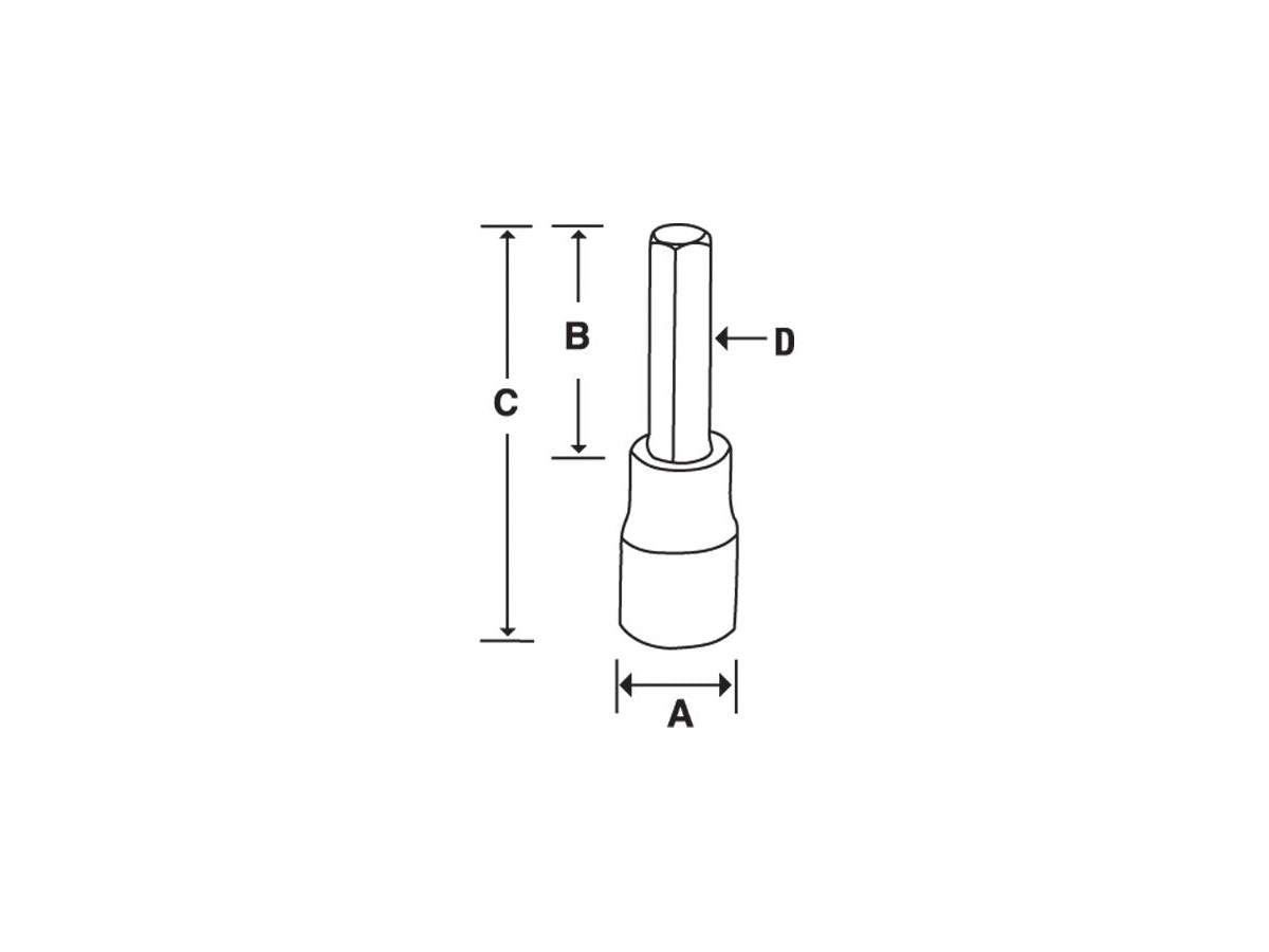 Standard-Innensechskant-Bit-Steckschlüssel metrisch 1/2" 8 mm