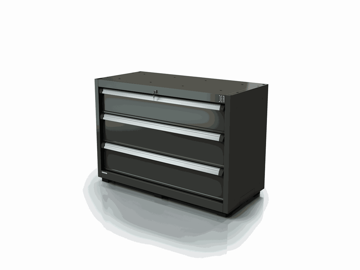 Einzel-Schubladen-Modul lang mit 3 Schubladen der Serie 90
