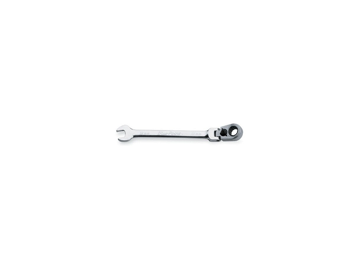 Clé à cliquet à tête flexible pour boîtes/extrémités ouvertes métrique standard 15° (Blue-Point®) 12 points 9 mm