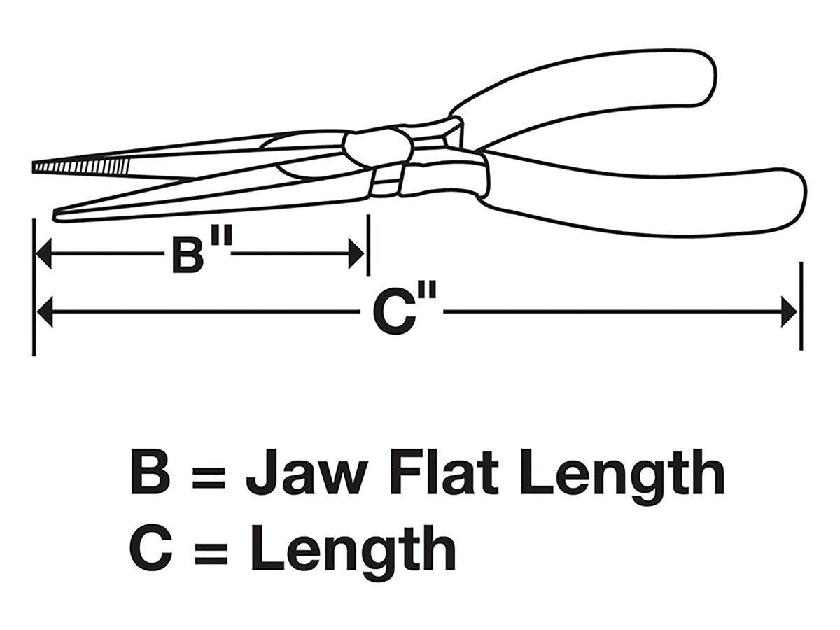 Flachrundzange lang 8"