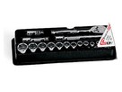 Coffret de douilles à emmanchement métrique hexagonal 1/4", 17 pièces