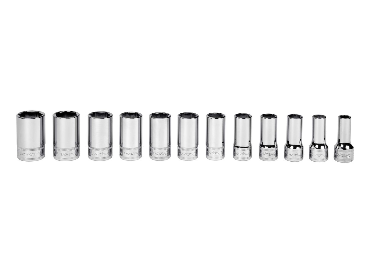 Halbtiefer-Steckschlüssel-Satz Flank Drive® 6-kant metrisch 3/8" 8-19mm 12 Stck.