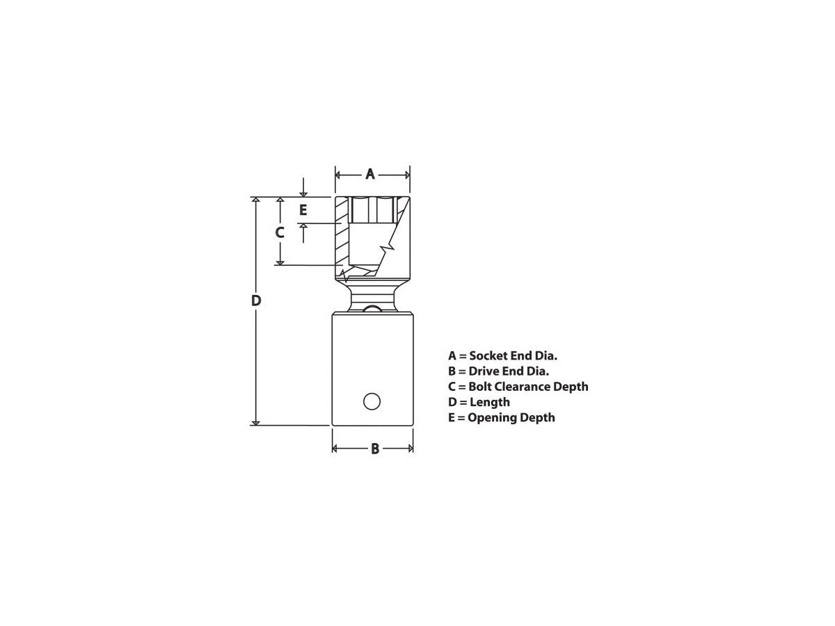 Kardangelenk 2-3/4" 1/2" Antrieb