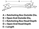 Flexkopf-Ratsche / Gabelschlüssel metrischer Standard 15° (Blue-Point®) 12-kant 13 mm