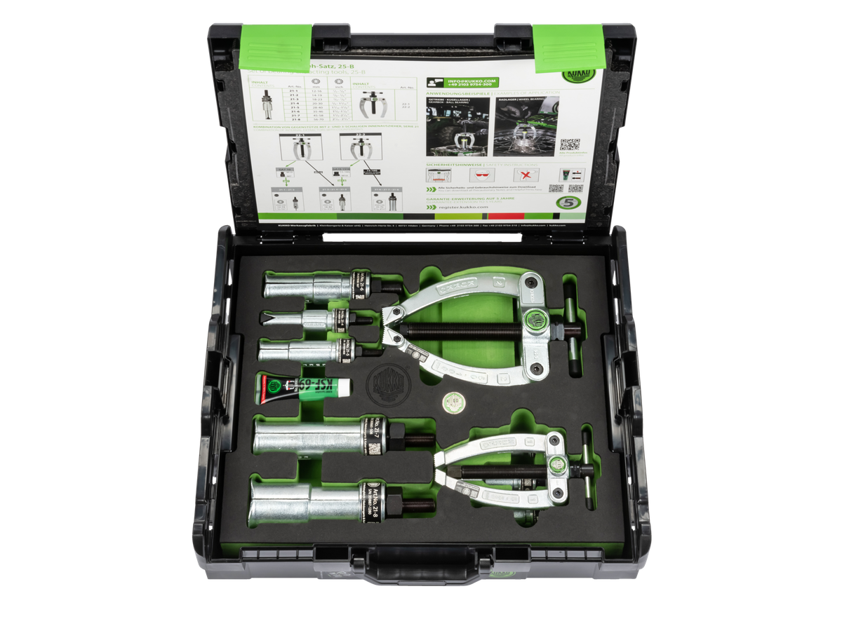 Kit d'extraction de 10 roulements à billes avec contre-appui KUKKO