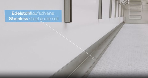 Edelstahlschienen und Halterungen