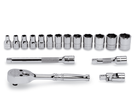 Coffret de douilles à emmanchement métrique hexagonal 1/4", 17 pièces