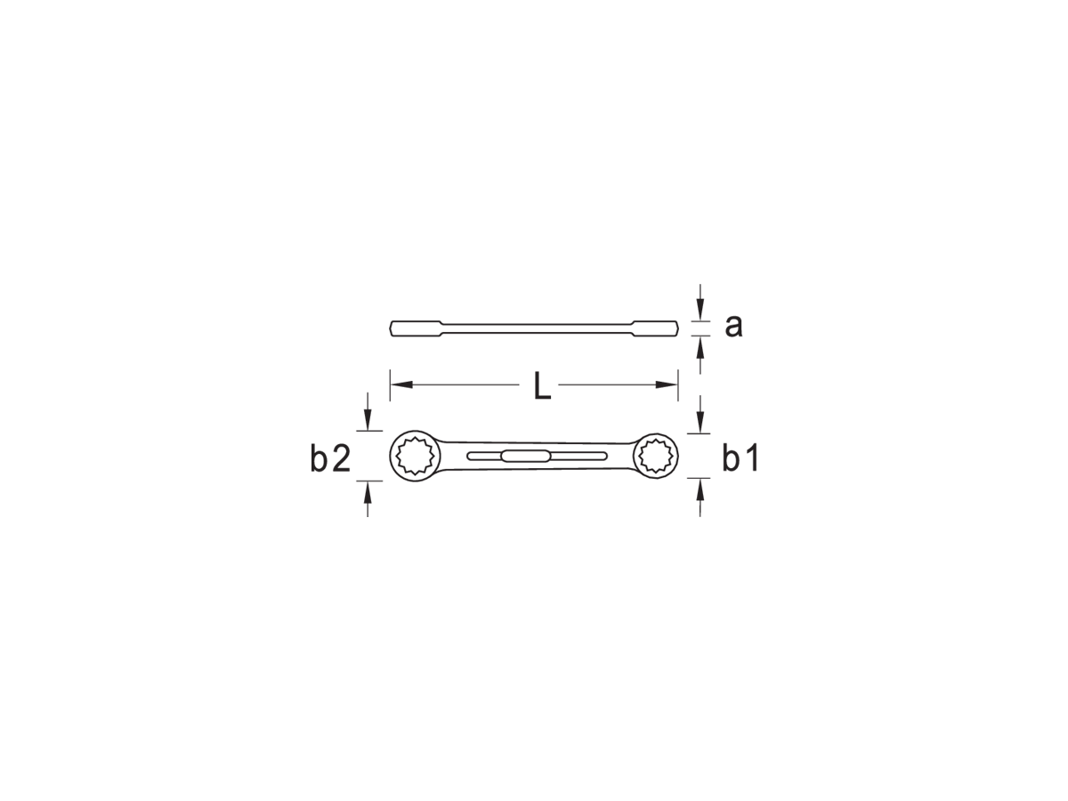 Clé polygonale double GEDORE droite profil UD 6x7