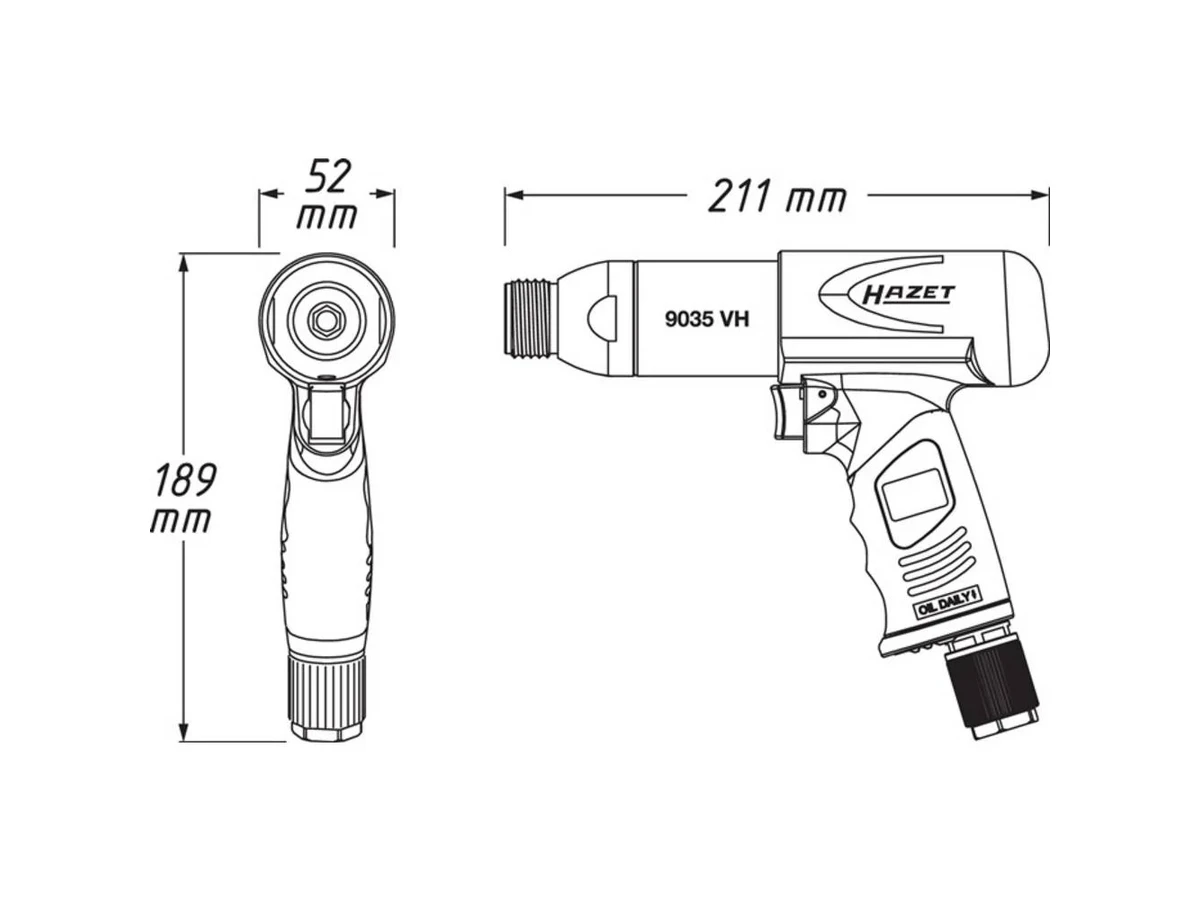 Hazet 9035H/6 Marteau burineur pneumatique