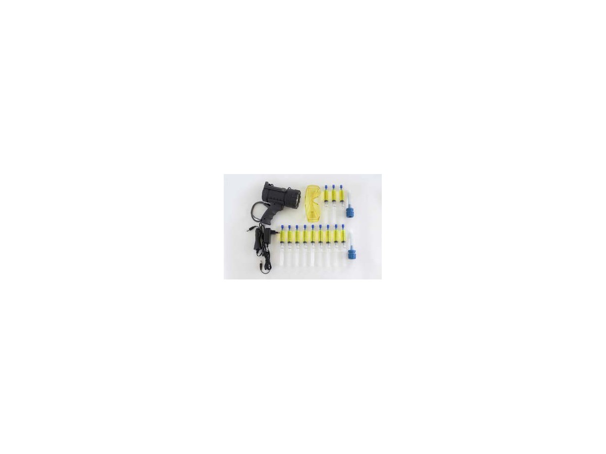 SPIN Lecksuchkit mit Kontrastmittel - mit UV-Lampe, Brille, Netzteil 220V/12V