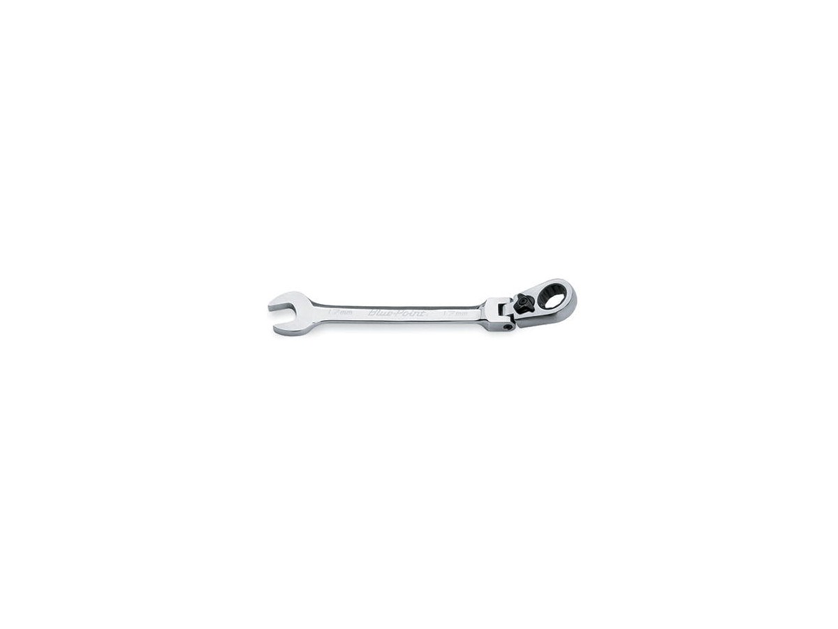 Clé à cliquet à tête flexible pour boîtes/extrémités ouvertes métrique standard 15° (Blue-Point®) 12 points 17 mm