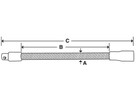 Extension flexible 6"-1/4"