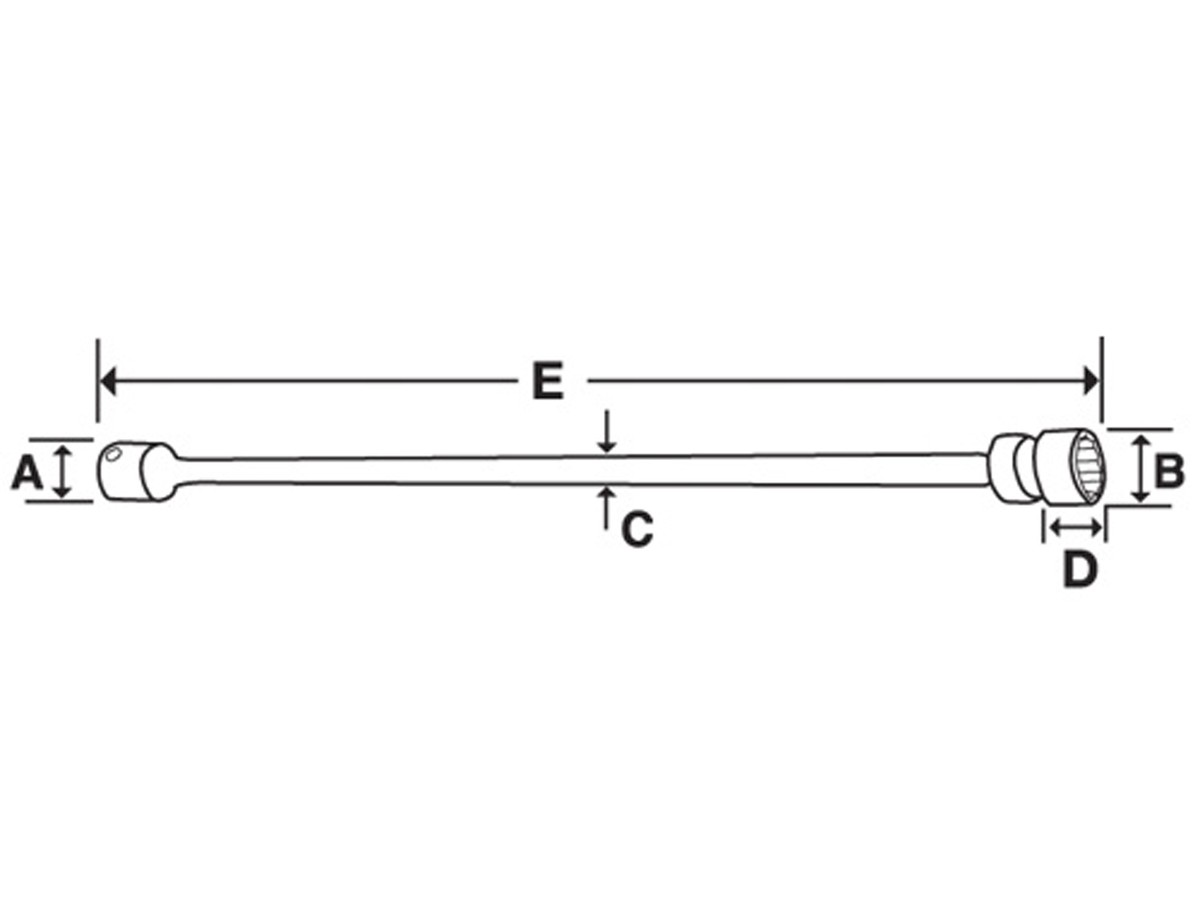 Stecknuss 6-kant 12 mm mit Kugelgelenk Verlängerung