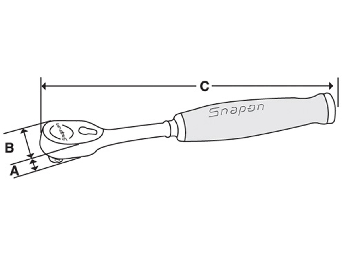 Ratsche lang 3/8" mit Griff grün